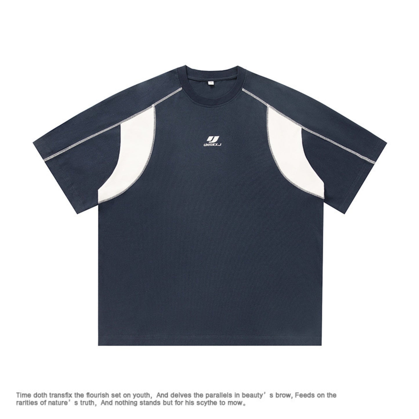 ST-01︱明線撞色拼接TEE