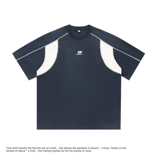 ST-01︱明線撞色拼接TEE